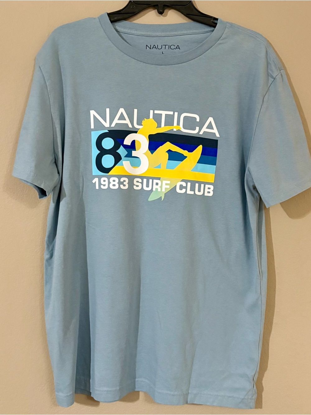 Nautica 1983 Surf Club Graphic Tee - Light Blue Beach Vibe